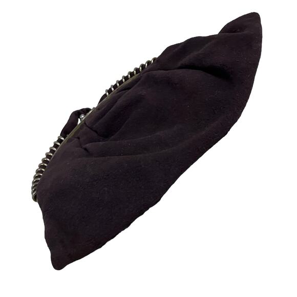 VTG Purse Brown Felt Brass Spiral Clutch Handbag Retro MCM Classy Art to Wear - Picture 4 of 7